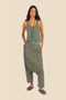 Harem pants in cotton with embroidered waistline